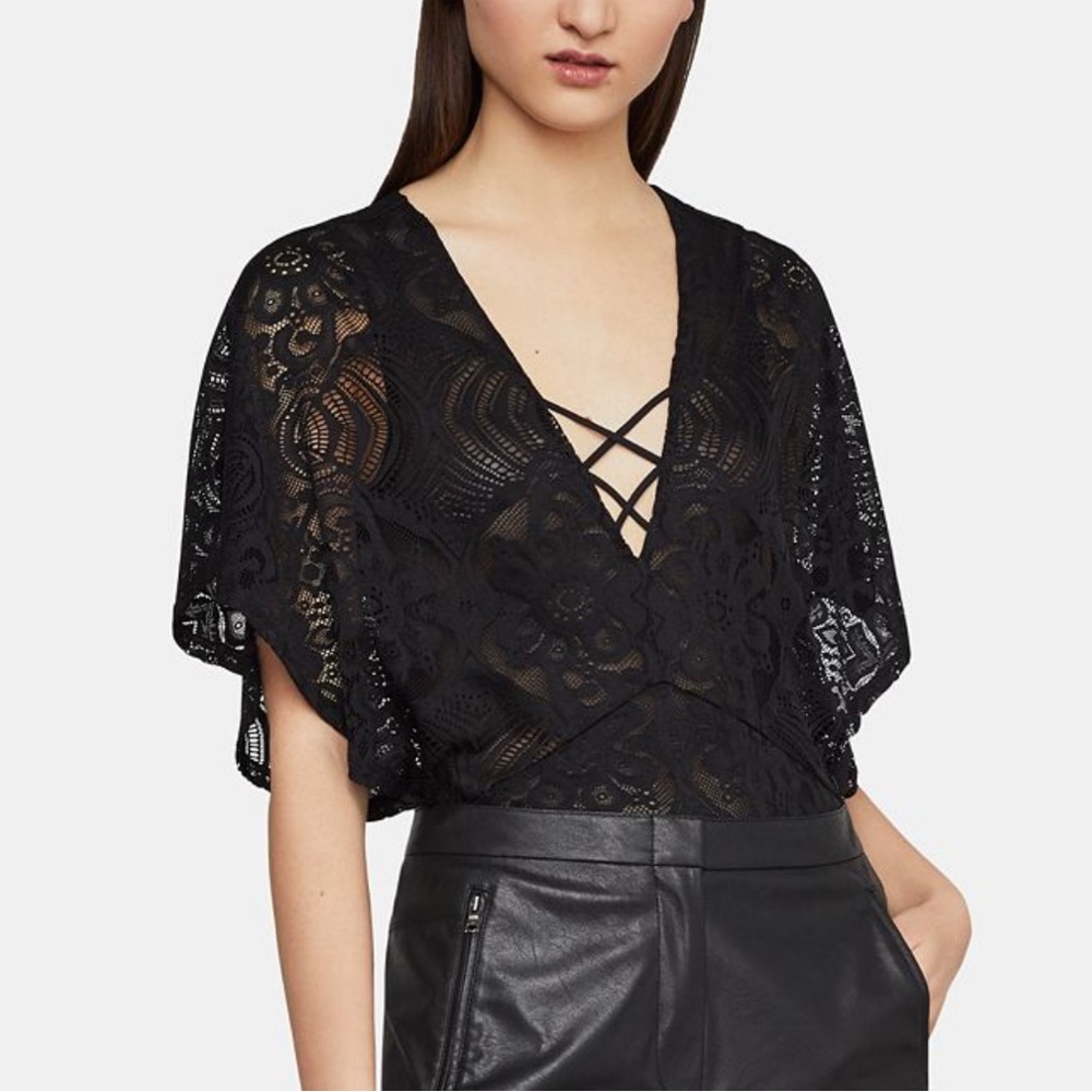 Sold BCBG Maxaziria Beata Lace Body Suits in Black